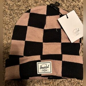 Herschel Supply Company Black and Pink Checkered Beanie